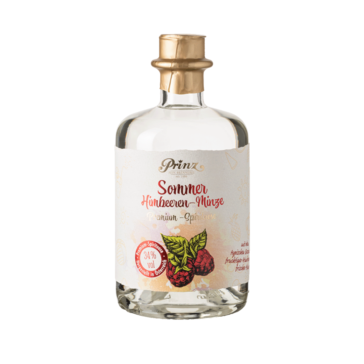 Prinz Sommer Himbeer-Minze Schnaps 34% vol