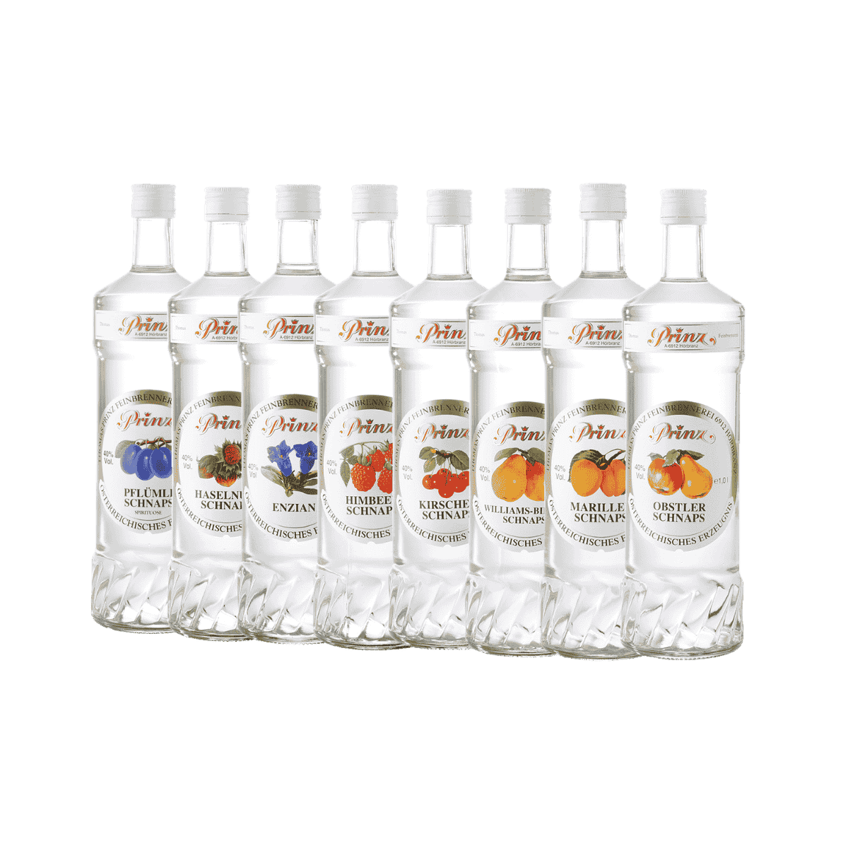 Die 8 Traditionellen Prinz Schnäpse 40% vol. 1,0l