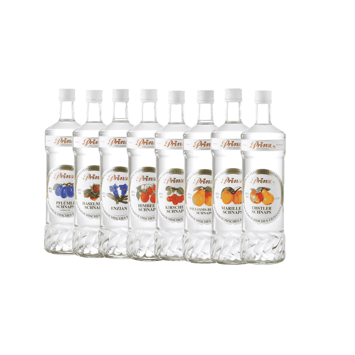 Die 8 Traditionellen Prinz Schnäpse 40% vol. 0,5l