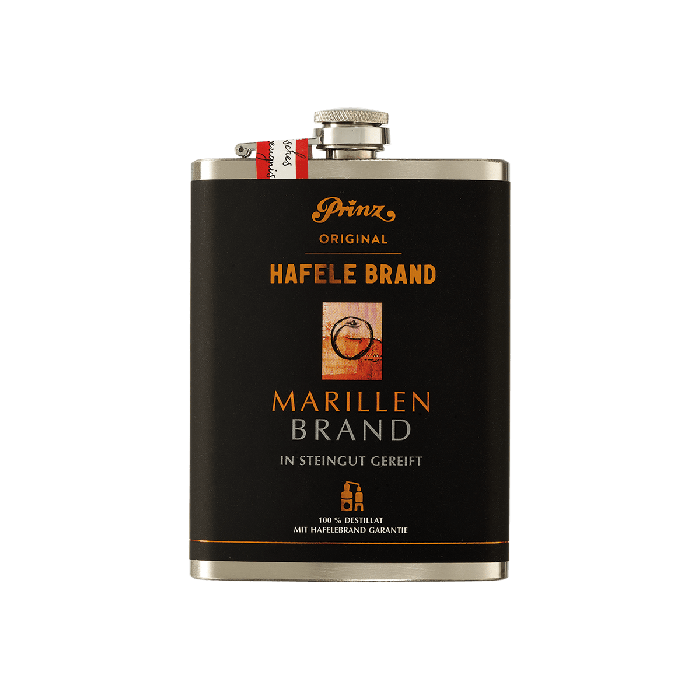 Edelstahl-Flachmann Hafele Marillen Brand 43 % vol